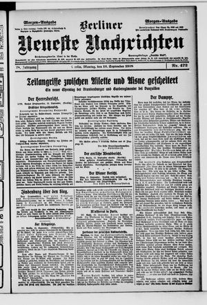 Berliner Neueste Nachrichten vom 16.09.1918