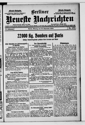 Berliner Neueste Nachrichten vom 16.09.1918