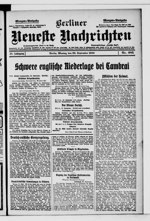 Berliner Neueste Nachrichten vom 23.09.1918