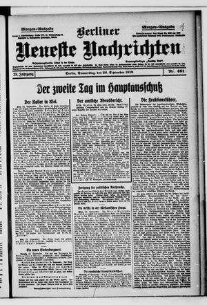 Berliner Neueste Nachrichten on Sep 26, 1918