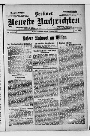 Berliner Neueste Nachrichten vom 13.10.1918