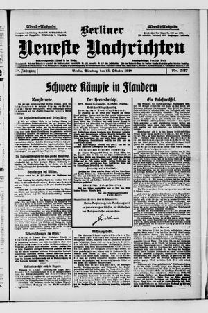 Berliner Neueste Nachrichten vom 15.10.1918
