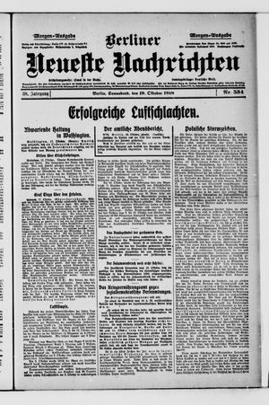 Berliner Neueste Nachrichten vom 19.10.1918