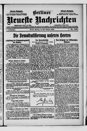 Berliner Neueste Nachrichten vom 25.10.1918
