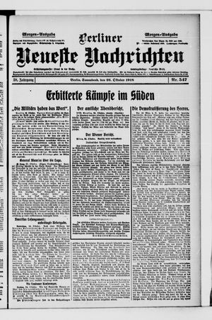 Berliner Neueste Nachrichten vom 26.10.1918