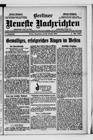 Berliner Neueste Nachrichten vom 26.10.1918