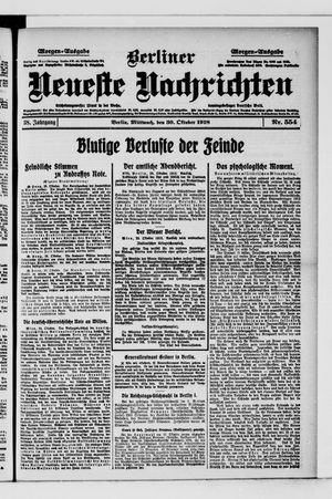 Berliner Neueste Nachrichten vom 30.10.1918