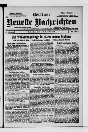 Berliner Neueste Nachrichten vom 02.11.1918