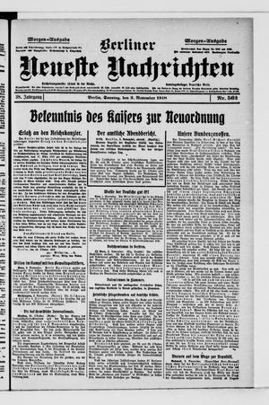Berliner Neueste Nachrichten vom 03.11.1918