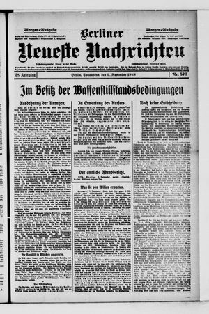 Berliner Neueste Nachrichten vom 09.11.1918