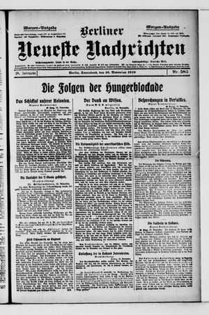 Berliner Neueste Nachrichten vom 16.11.1918