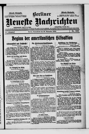 Berliner Neueste Nachrichten vom 16.11.1918