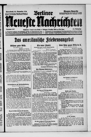Berliner Neueste Nachrichten vom 23.11.1918