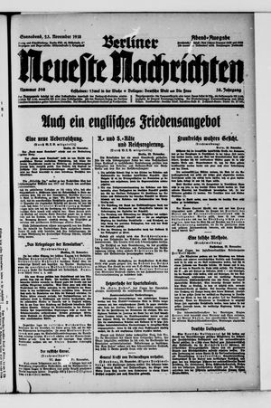 Berliner Neueste Nachrichten vom 23.11.1918