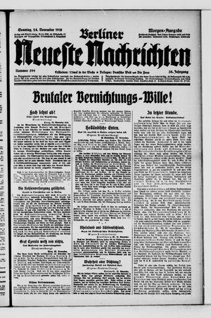 Berliner Neueste Nachrichten vom 24.11.1918