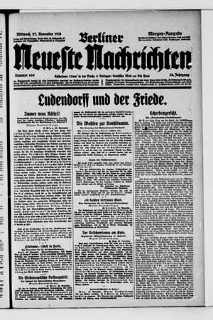 Berliner Neueste Nachrichten vom 27.11.1918
