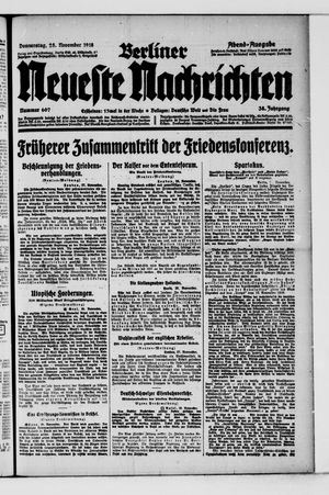 Berliner Neueste Nachrichten vom 28.11.1918