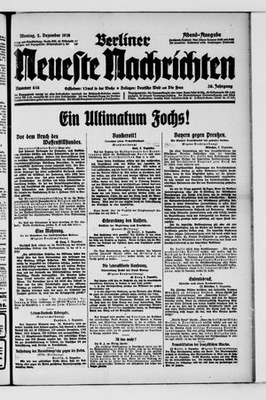 Berliner Neueste Nachrichten vom 02.12.1918