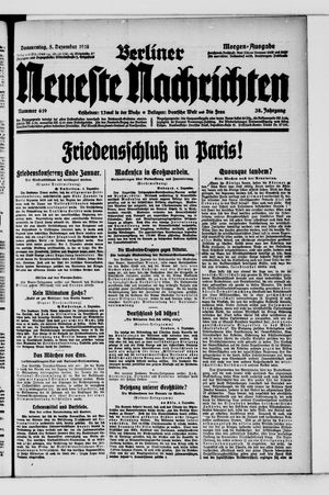 Berliner Neueste Nachrichten vom 05.12.1918