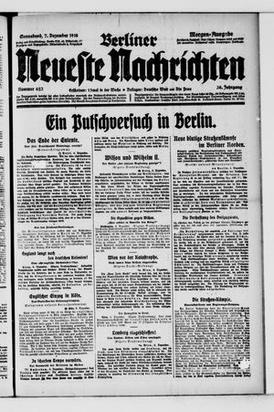 Berliner Neueste Nachrichten vom 07.12.1918