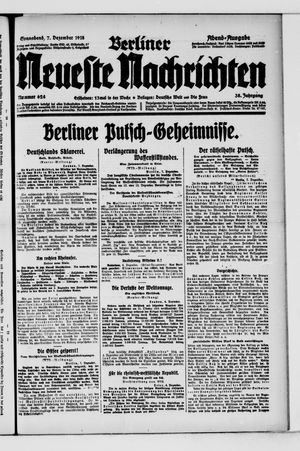 Berliner Neueste Nachrichten vom 07.12.1918