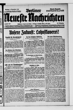 Berliner Neueste Nachrichten vom 09.12.1918