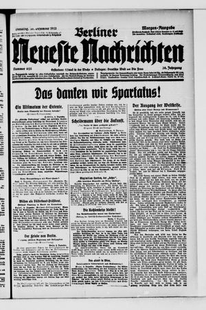 Berliner Neueste Nachrichten vom 10.12.1918