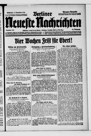 Berliner Neueste Nachrichten vom 11.12.1918