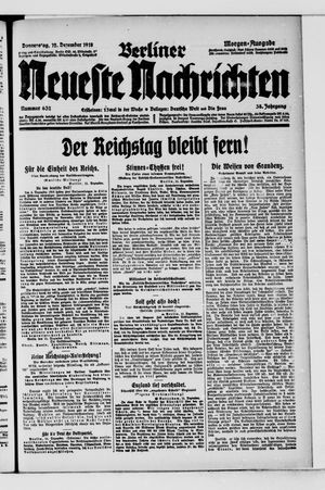 Berliner Neueste Nachrichten vom 12.12.1918