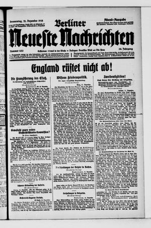 Berliner Neueste Nachrichten vom 12.12.1918