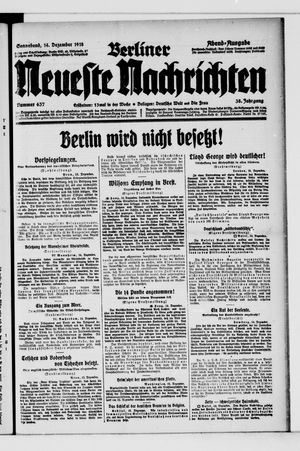 Berliner Neueste Nachrichten vom 14.12.1918