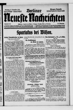 Berliner Neueste Nachrichten vom 17.12.1918