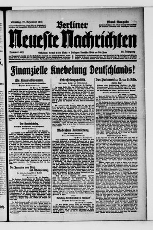 Berliner Neueste Nachrichten vom 17.12.1918