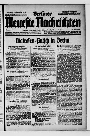 Berliner Neueste Nachrichten vom 24.12.1918