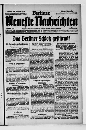 Berliner Neueste Nachrichten vom 24.12.1918