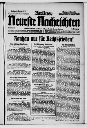 Berliner neueste Nachrichten vom 03.01.1919