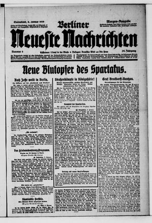 Berliner Neueste Nachrichten on Jan 4, 1919