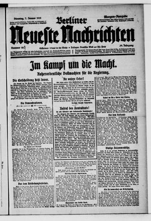 Berliner neueste Nachrichten vom 07.01.1919