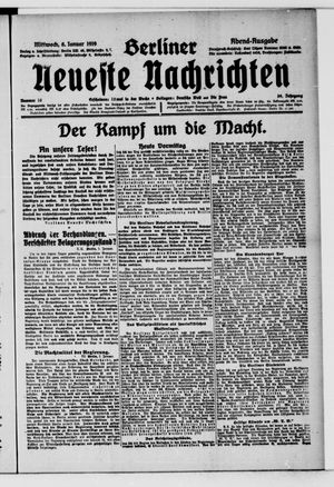 Berliner Neueste Nachrichten vom 08.01.1919