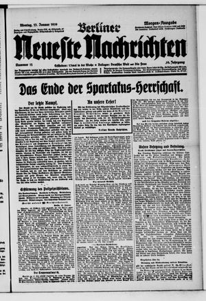Berliner neueste Nachrichten vom 13.01.1919