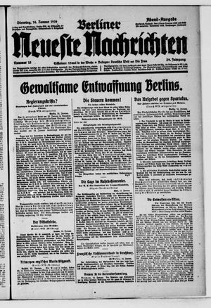 Berliner neueste Nachrichten on Jan 14, 1919