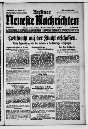Berliner neueste Nachrichten vom 16.01.1919
