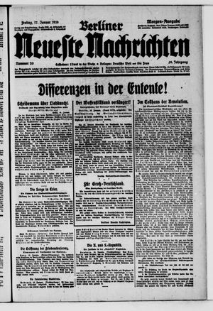 Berliner neueste Nachrichten vom 17.01.1919