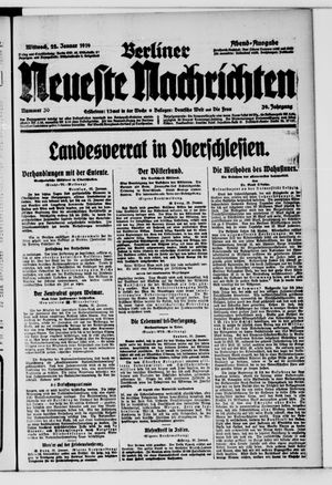Berliner neueste Nachrichten vom 22.01.1919