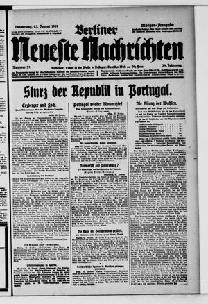 Berliner neueste Nachrichten vom 23.01.1919