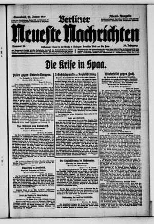 Berliner Neueste Nachrichten vom 25.01.1919