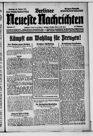 Berliner Neueste Nachrichten vom 26.01.1919
