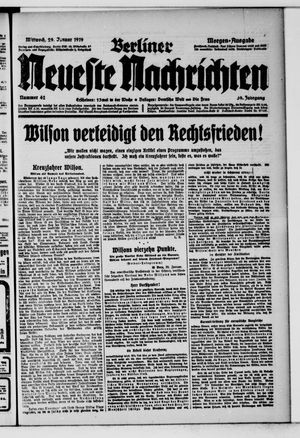 Berliner neueste Nachrichten vom 29.01.1919