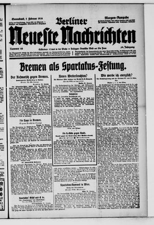 Berliner Neueste Nachrichten on Feb 1, 1919