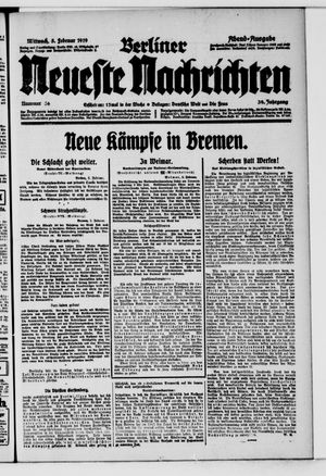 Berliner neueste Nachrichten vom 05.02.1919